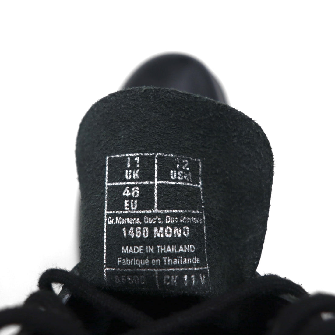 Dr. Martens 1460 Mono 8-Eye Boots, Black Stitching, Lace-Up 30cm, Leather