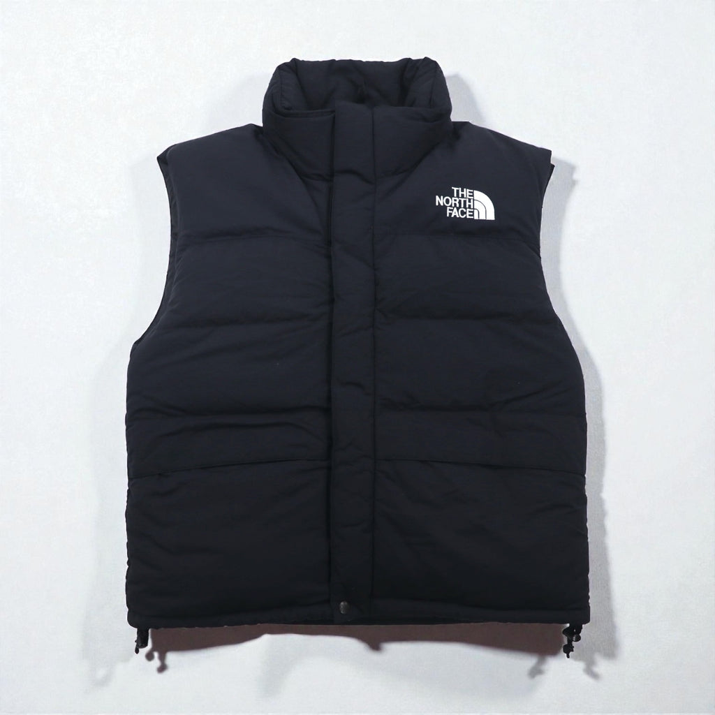 THE NORTH FACE Nuptse Goose Down Vest, Medium, Black Nylon, with Hood Storage and Drawcord