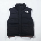 THE NORTH FACE Nuptse Goose Down Vest, Medium, Black Nylon, with Hood Storage and Drawcord