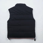 THE NORTH FACE Nuptse Goose Down Vest, Medium, Black Nylon, with Hood Storage and Drawcord