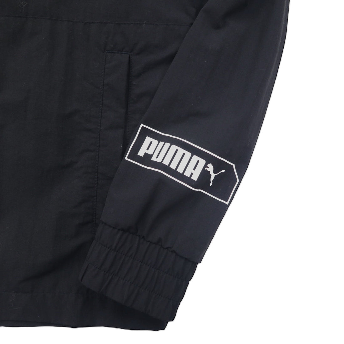 PUMA ウーブンジャケット ウインドブレイカー L ブラック ナイロン ロゴ 581075