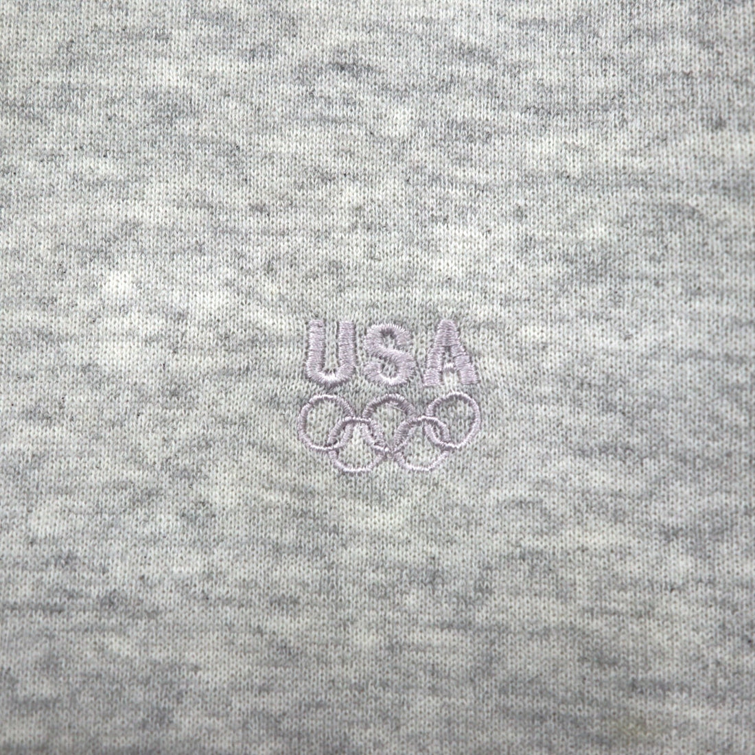 JC PENNEY 90s USA Made Crew Neck Sweatshirt, Size L, Gray, Solid Color, USA Olympic Logo Embroidery