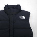 THE NORTH FACE Nuptse Goose Down Vest, Medium, Black Nylon, with Hood Storage and Drawcord