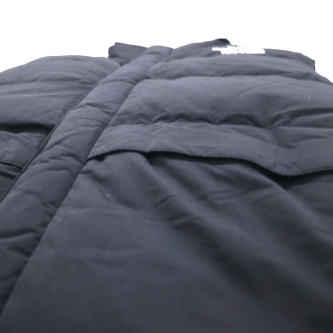 THE NORTH FACE Nuptse Goose Down Vest, Medium, Black Nylon, with Hood Storage and Drawcord