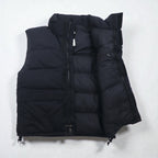 THE NORTH FACE Nuptse Goose Down Vest, Medium, Black Nylon, with Hood Storage and Drawcord