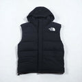 THE NORTH FACE Nuptse Goose Down Vest, Medium, Black Nylon, with Hood Storage and Drawcord