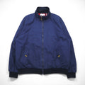 L'HOMME MODERNE Swing Top Harrington Jacket, Size L, Navy, Checked Cotton Lining