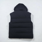 THE NORTH FACE Nuptse Goose Down Vest, Medium, Black Nylon, with Hood Storage and Drawcord