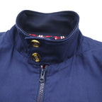 L'HOMME MODERNE Swing Top Harrington Jacket, Size L, Navy, Checked Cotton Lining