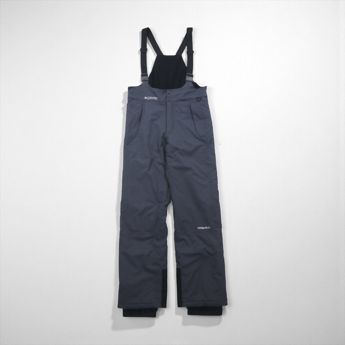 Columbia TITANIUM Snow Bib Pants, Waterproof Overalls, Gray Padded, Size L, Ski/Snowboard Wear, EM8025