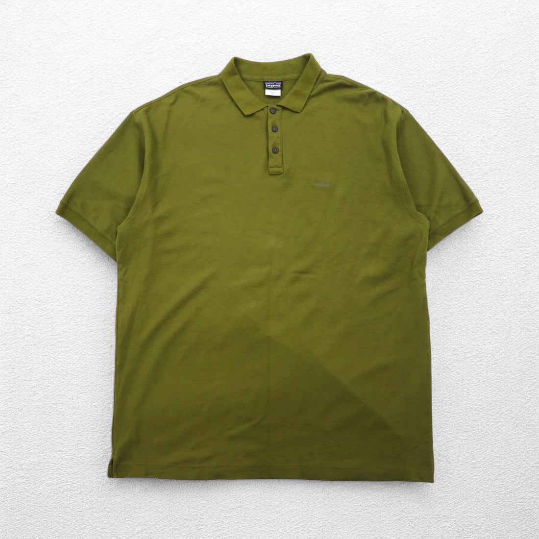 Patagonia Organic Cotton Polo Shirt 2XL Khaki Pique Single Point Logo Embroidery 52822