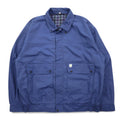 K-WAY Made in France 80s Euro Work Jacket L Blue Polyester Cotton Check Lining