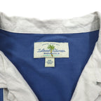 Island Shores シルク 半袖 オープンカラーシャツ 開襟 アロハシャツ 2XL ブルー ボックスシルエット ウォッシャブル