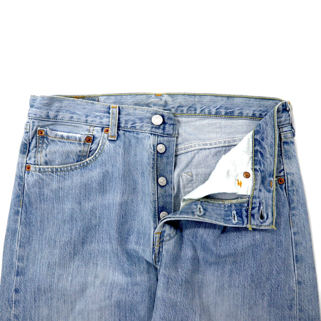 Levi's Made in Spain 00s Euro Levi's 501 Denim Pants Size 31 Blue Ice Wash Cotton Button Fly Button Back 295 501-0178