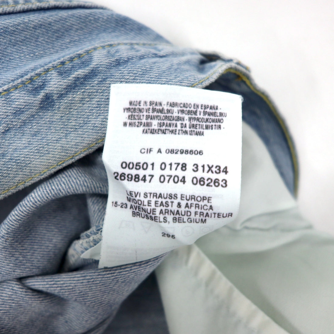 Levi's Made in Spain 00s Euro Levi's 501 Denim Pants Size 31 Blue Ice Wash Cotton Button Fly Button Back 295 501-0178