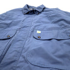 K-WAY Made in France 80s Euro Work Jacket L Blue Polyester Cotton Check Lining