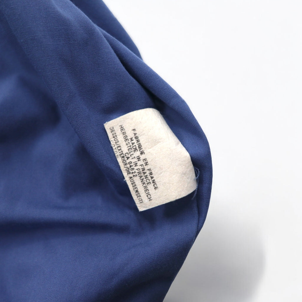 K-WAY Made in France 80s Euro Work Jacket L Blue Polyester Cotton Check Lining