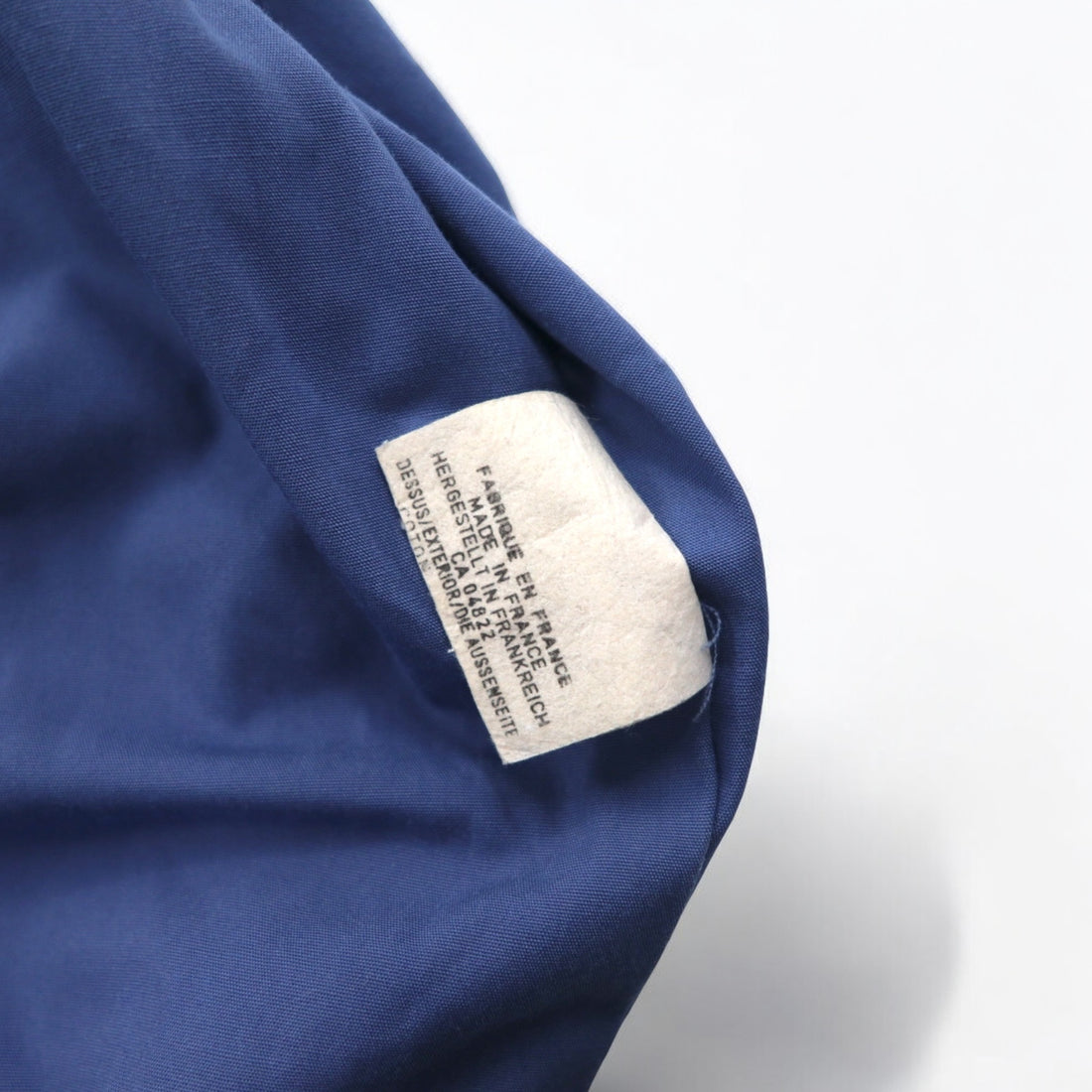 K-WAY Made in France 80s Euro Work Jacket L Blue Polyester Cotton Check Lining