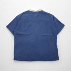 Island Shores シルク 半袖 オープンカラーシャツ 開襟 アロハシャツ 2XL ブルー ボックスシルエット ウォッシャブル