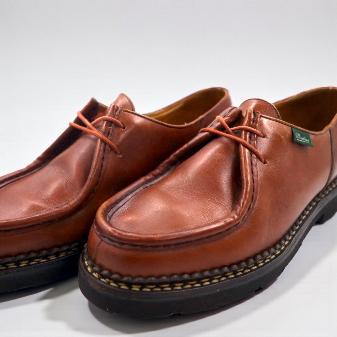 Paraboot MICHAEL Tyrolean Shoes, 26.5cm Leather Moccasin, Marche II Rubber Sole, 7153 14, Made in France