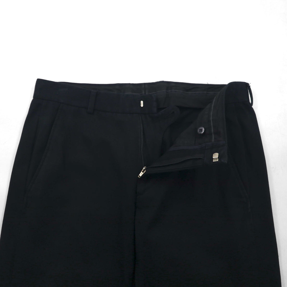 GUCCI Made in Italy Wide Flare Slacks, Size L, Black Cotton