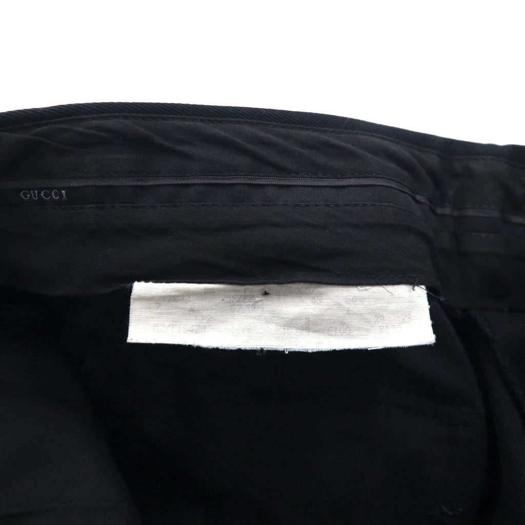 GUCCI Made in Italy Wide Flare Slacks, Size L, Black Cotton