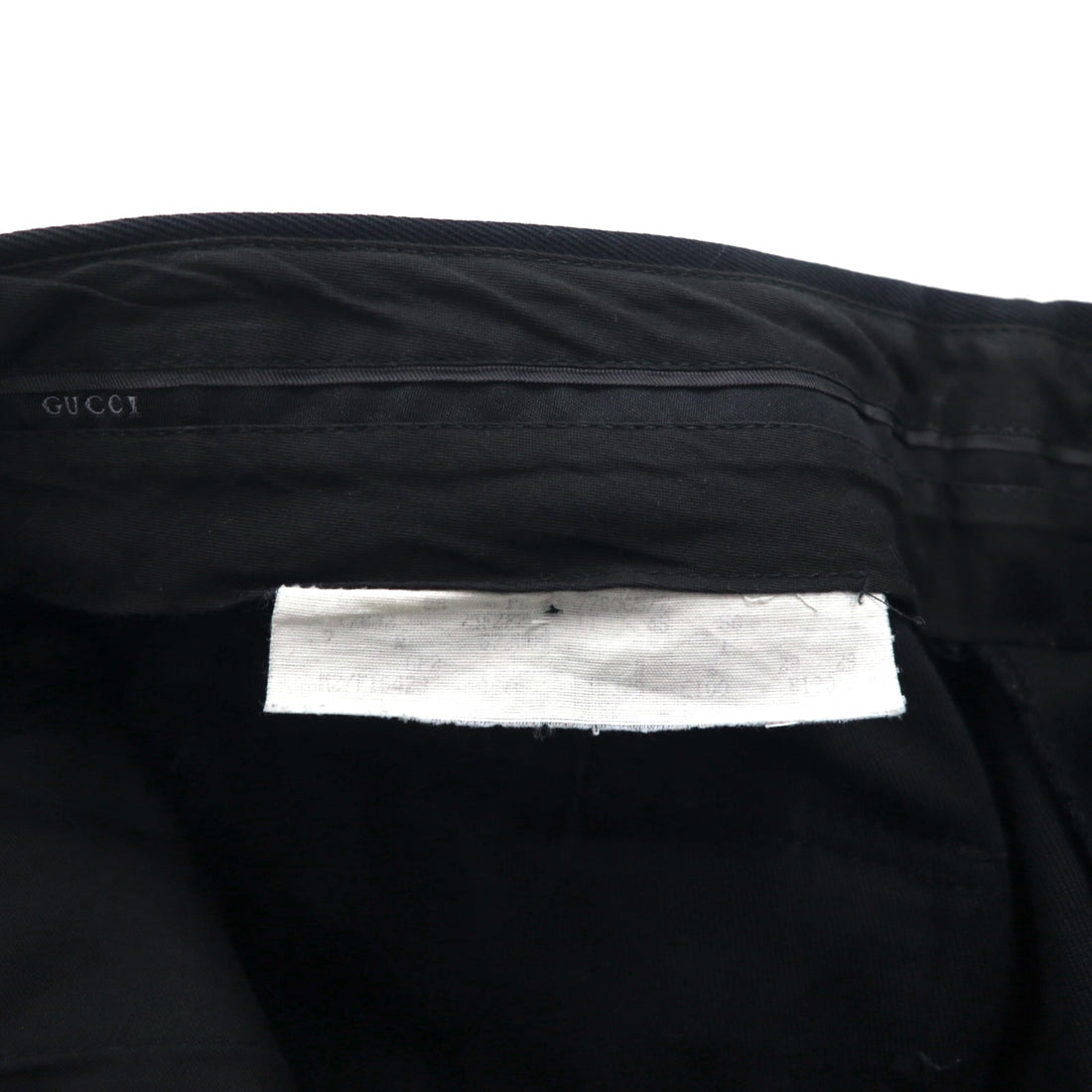 GUCCI Made in Italy Wide Flare Slacks, Size L, Black Cotton