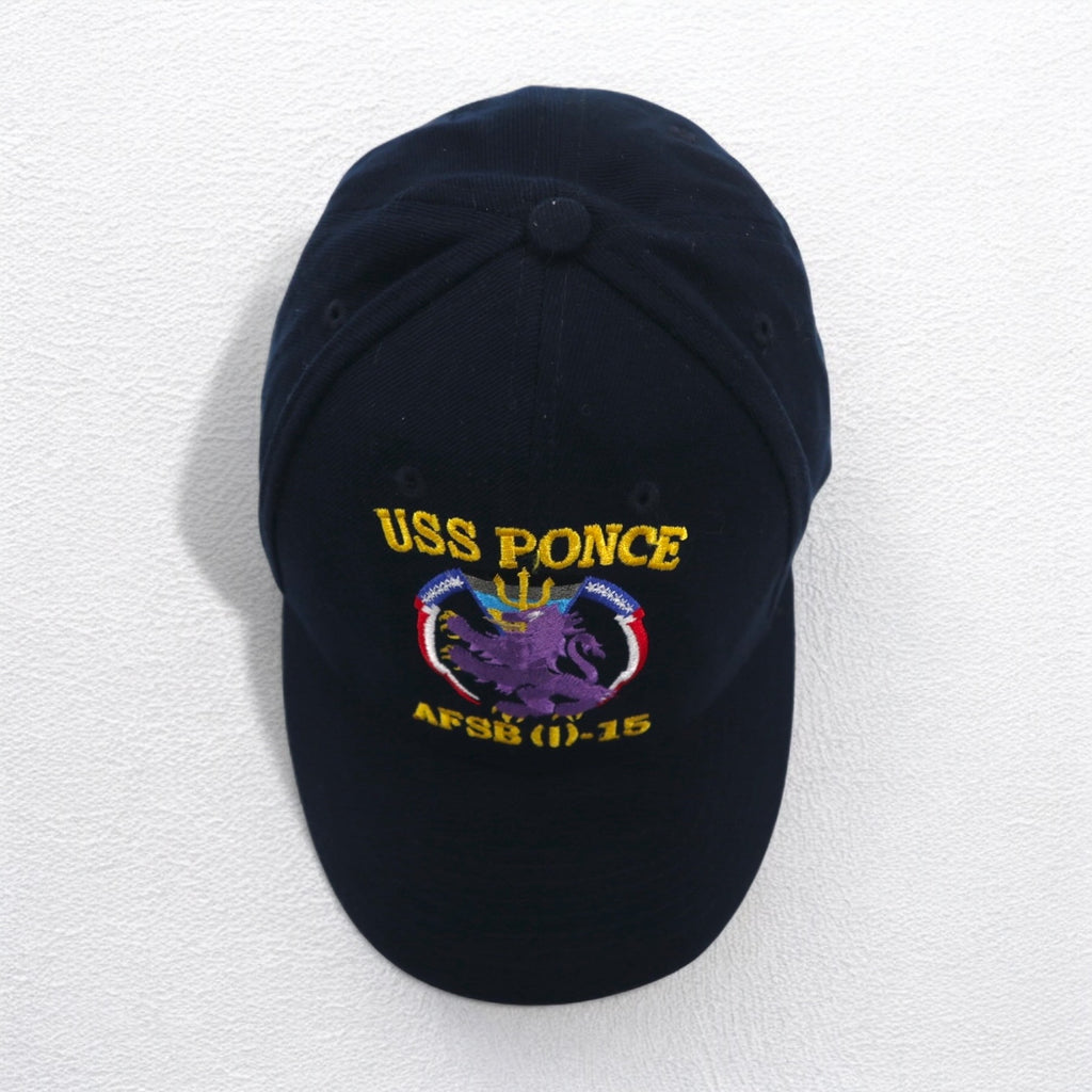USA製 90年代 アメリカ海軍 USS PONCE キャップ FREE ベルト ネイビー ウール ギャバジン Proud Lion ミリタリー THE CORPS