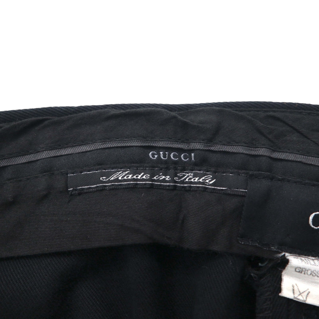 GUCCI Made in Italy Wide Flare Slacks, Size L, Black Cotton