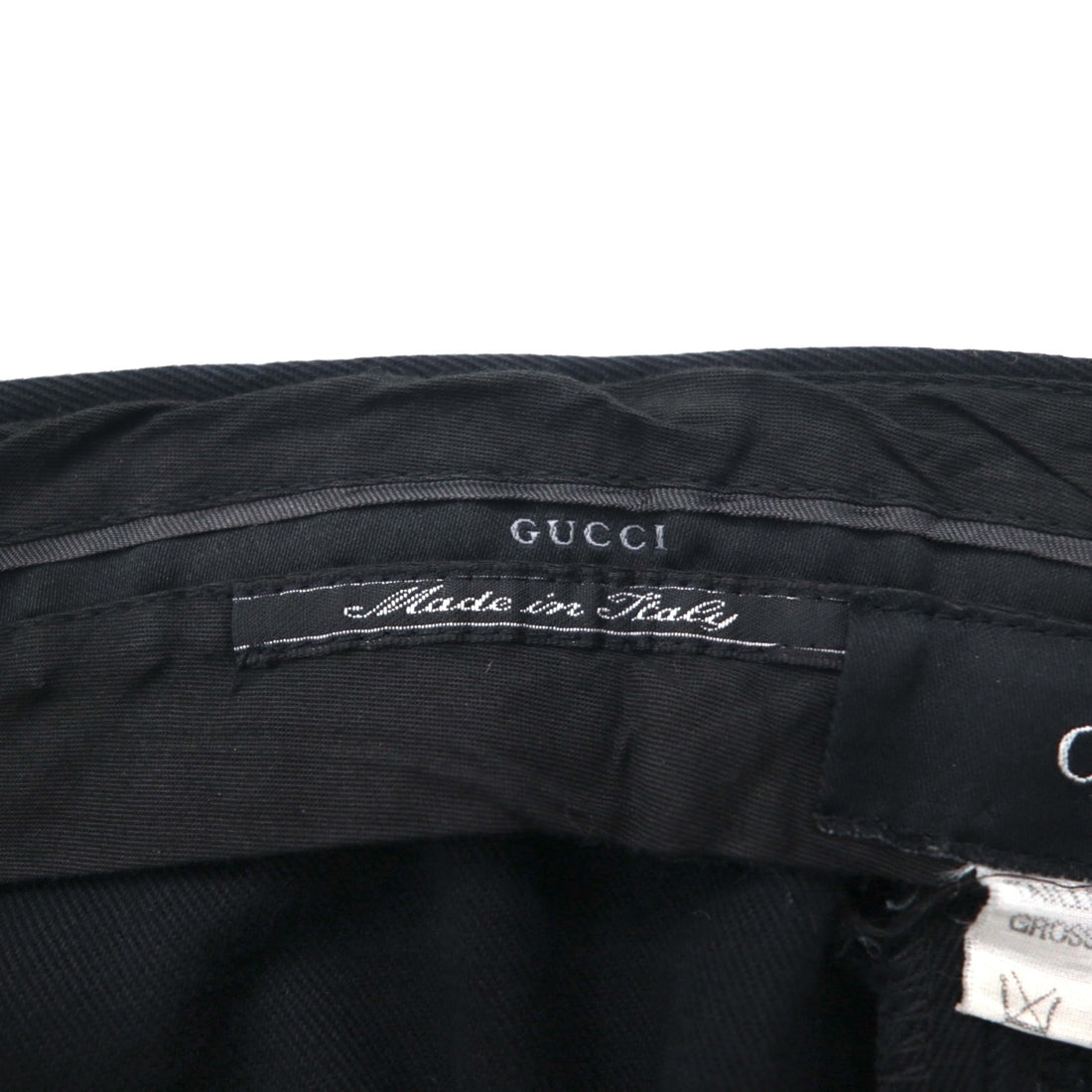 GUCCI Made in Italy Wide Flare Slacks, Size L, Black Cotton