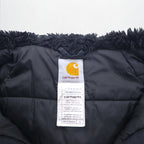 carhartt N-3B down jacket L black nylon padding detachable fur drawstring double zip ANCHORAGE PARKA