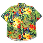 日本然リトテ-古着オンライン-nautica 90年代 アロハシャツ M マルチカラー コットン 花柄 ボタニカル-nautica 90's Hawaiian Shirt M multi color cotton floral pattern botanical