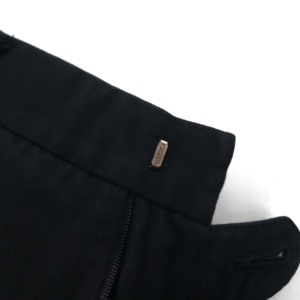 GUCCI Made in Italy Wide Flare Slacks, Size L, Black Cotton
