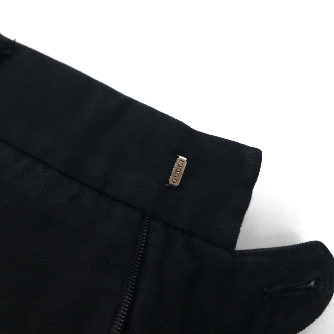 GUCCI Made in Italy Wide Flare Slacks, Size L, Black Cotton