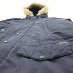 carhartt N-3B down jacket L black nylon padding detachable fur drawstring double zip ANCHORAGE PARKA