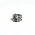 Vintage Mexican Jewelry 7-Row Ring, Silver 925, Modernist