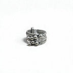 Vintage Mexican Jewelry 7-Row Ring, Silver 925, Modernist