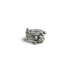 Vintage Mexican Jewelry 7-Row Ring, Silver 925, Modernist