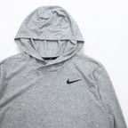 NIKE Dri-Fit Hoodie Long Sleeve T-Shirt M Gray L/S Hooded Training Top AO7579-012
