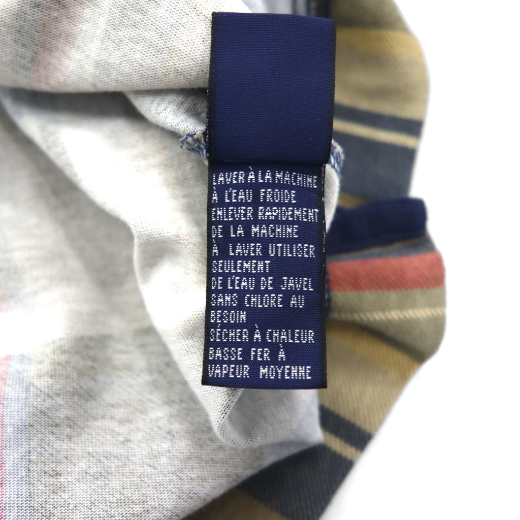 nautica 90年代 ポロシャツ XL ネイビー チェック コットン ワンポイントロゴ刺繍