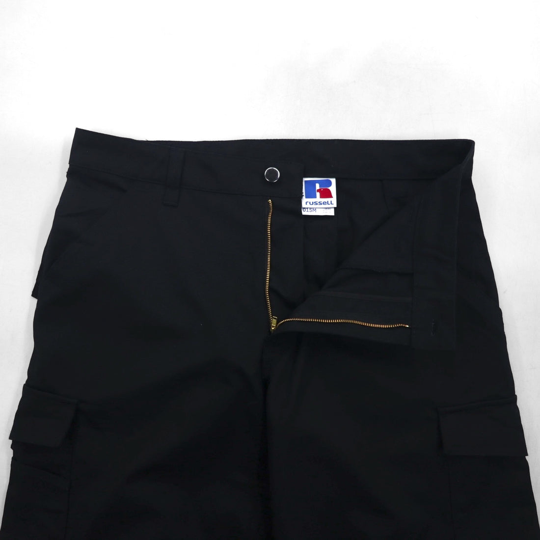 RUSSELL ATHLETIC ユーティリティー カーゴパンツ L ブラック 防水 Teflon ワイド サスペンダーボタン