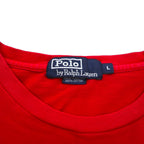 Polo by Ralph Lauren 90s single stitch pique T-shirt, L, red, cotton, small pony embroidery