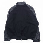 UNIVERSAL promotions Leather-switched Melton Stadium Jacket L Black Leather UNITED STEEL WORKERS
