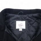 UNIVERSAL promotions Leather-switched Melton Stadium Jacket L Black Leather UNITED STEEL WORKERS