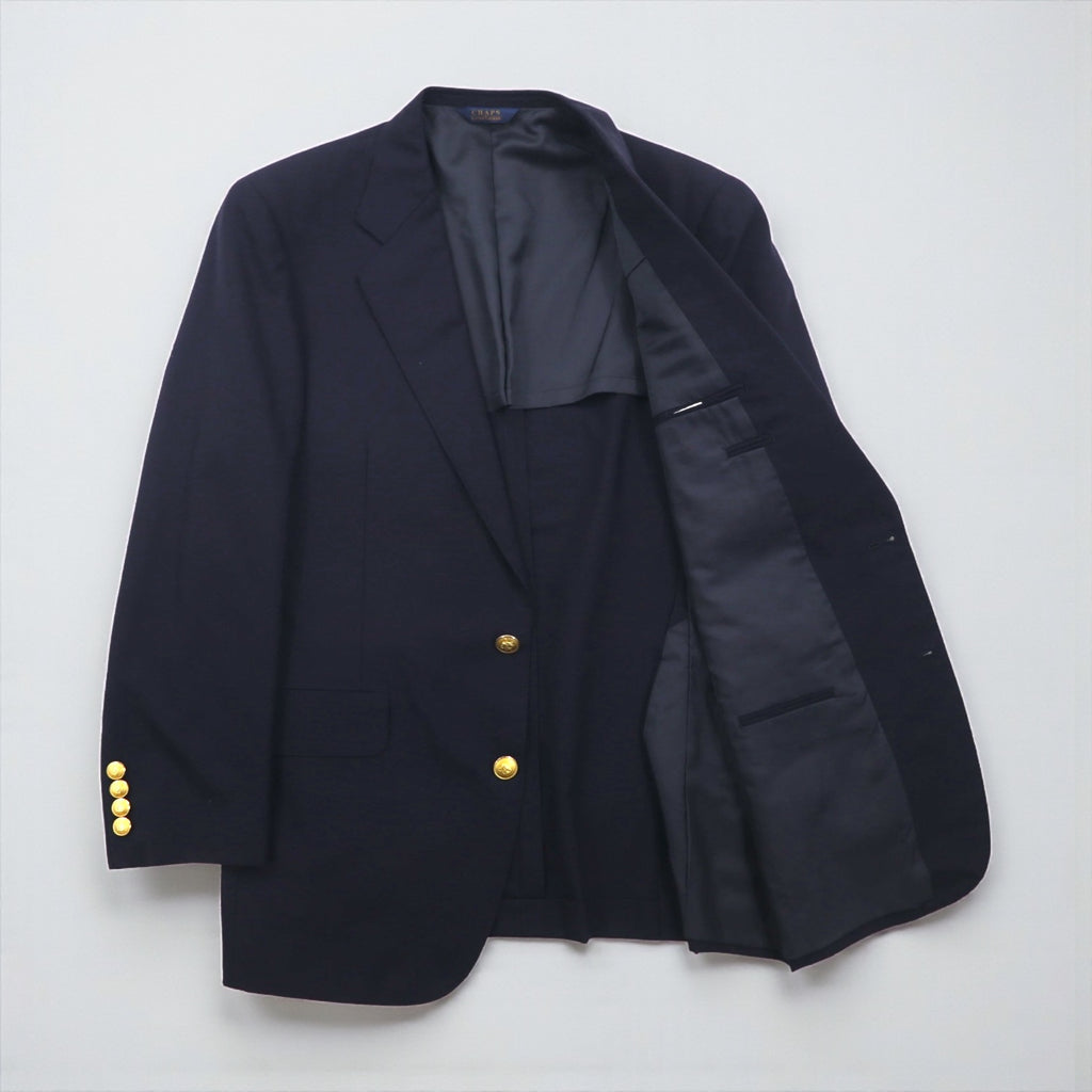 CHAPS Ralph Lauren 80年代 日本製 ブレザー テーラードジャケット M ネイビー ウール 紺ブレ 金ボタン