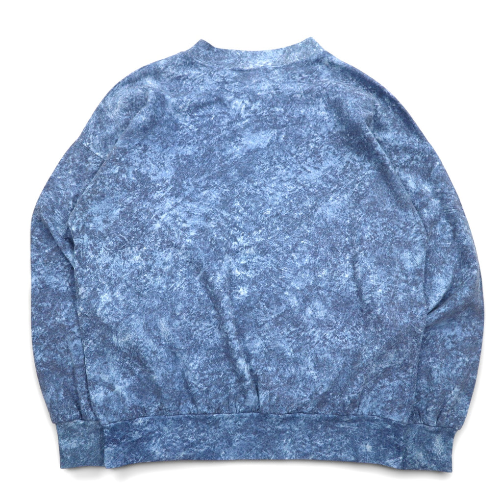 Vintage 90s USA Made Sweatshirt Feathers 90年代 ストーンウォッシュ スウェット L ブルー ATLANTIC CITY