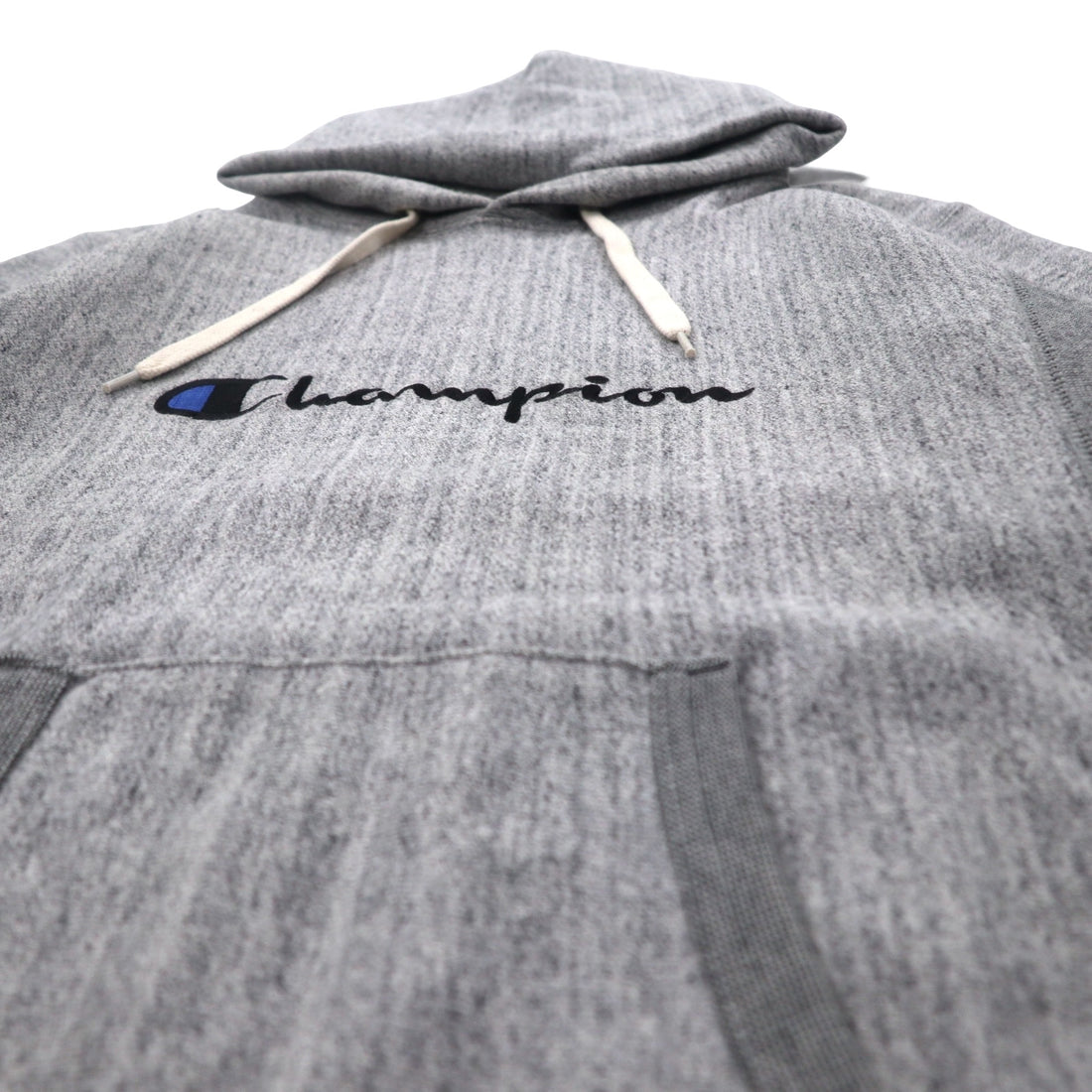 Champion Reverse Weave Rib Line Pullover Hoodie, Medium, Gray, Script Logo Embroidery, C8-S103