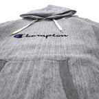 Champion Reverse Weave Rib Line Pullover Hoodie, Medium, Gray, Script Logo Embroidery, C8-S103