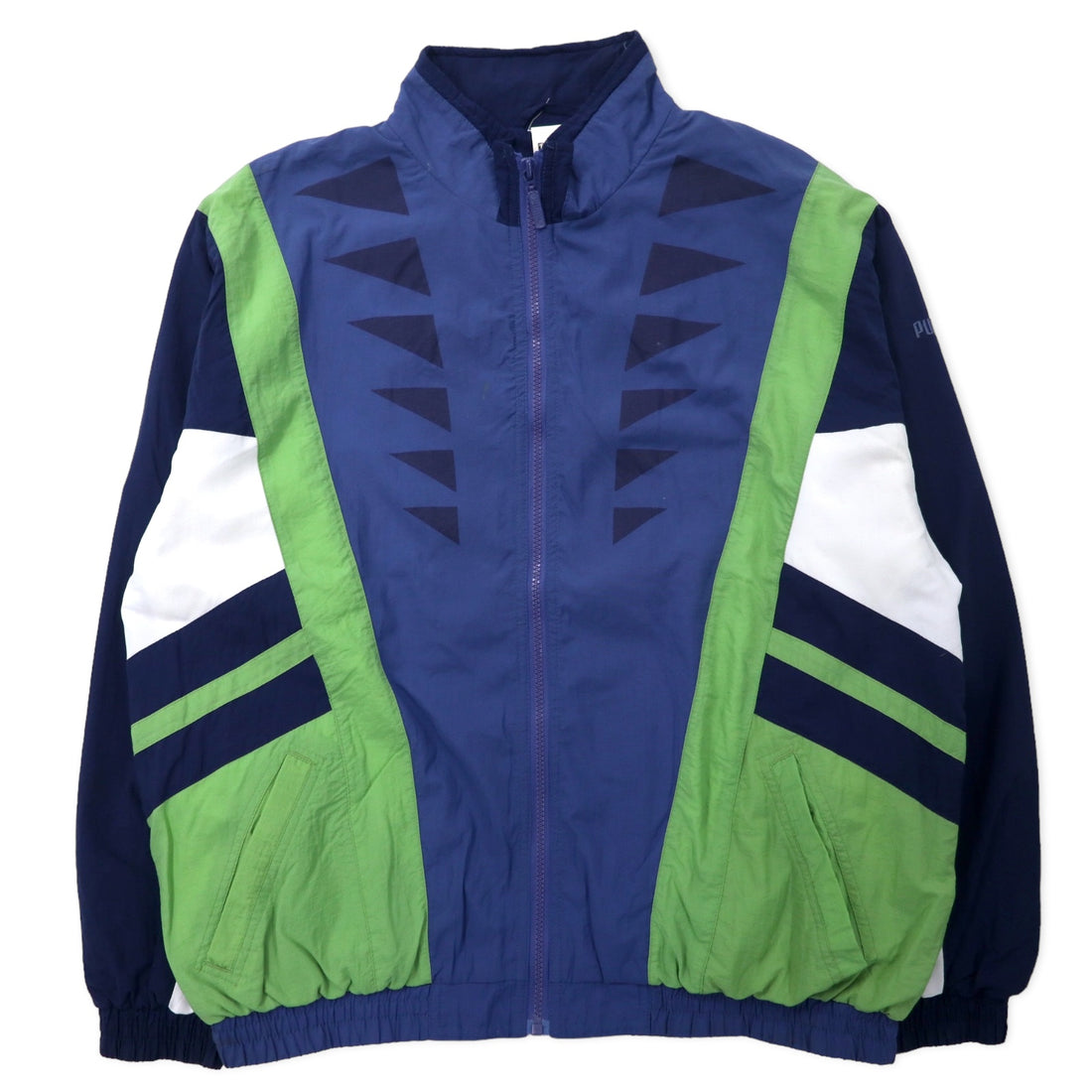 日本然リトテ-古着オンライン-PUMA 90年代 ナイロンジャケット ウィンドジャケット M ネイビー ポリエステル ビッグサイズ-PUMA 90's Windbreaker Wind Jacket M Navy Polyester Big Size