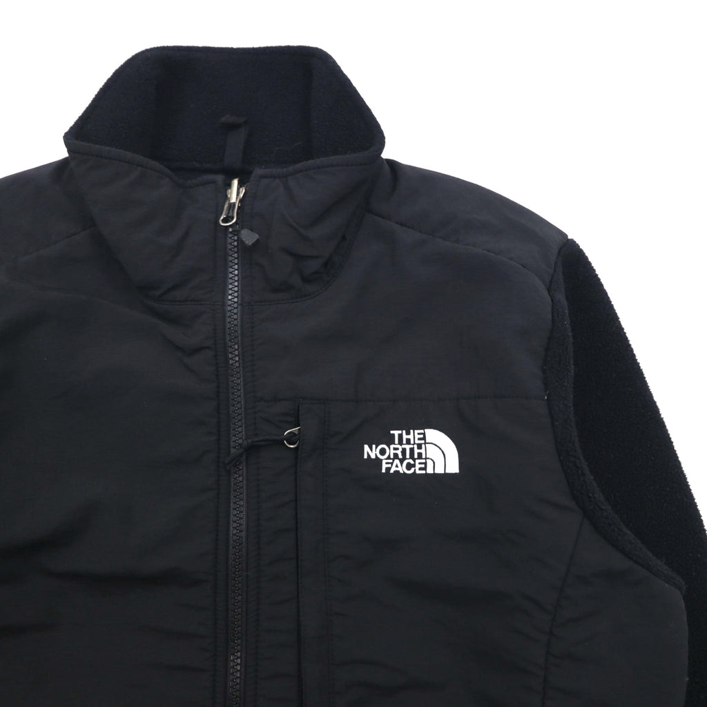 THE NORTH FACE POLARTEC Denali Fleece Jacket, Medium, Black Nylon Switching, Full Zip, High Neck, Drawcord